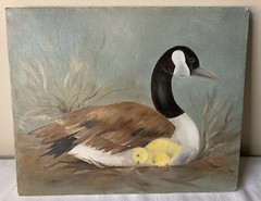 Original Oil On Canvas Painting Goose Unframed 8.25” x 9.5 Pastoral Gallery Wall