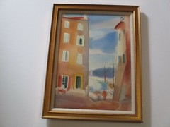 JULES RAUSCHERT PAINTING IMPORTANT AMERICAN MASTER IMPRESSIONIST COASTAL TOWN