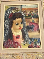 (2) J. MARINI FRANCE (20th Century ) Oil On Canvas Signed Doll Face Painting Art