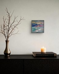 Lake No. 27 6×6 Original Oil Painting Impressionist Landscape Wall Decor