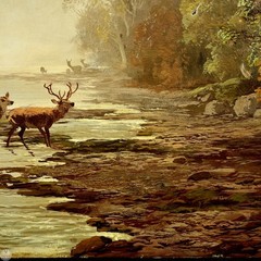Antique 19th C. Original Highland Landscape Oil on Canvas By Clarence Henry Roe