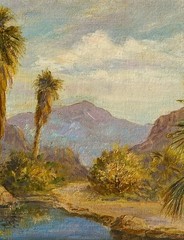 Miriam Sanberg Antique Early California Palm Desert Plein Air Landscape Painting