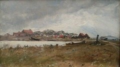 1876 LISTED IRISH MARITIME EDWIN HAYES Sd ORIG O/B COASTAL VILLAGE „SOUTHWOLD“