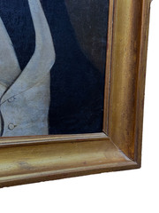 Antique Painting Portrait Of Young Man Dandy Romantic Hst Frame 19ème