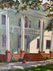 Oil Painting On Board Morris Jumel Mansion NYC signed Bart Pass
