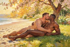 Original gay LGBTQ art giclee painting „A Place Only We Know“ signed/numbered