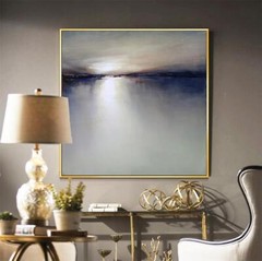 Painting Sky Abstract Painting Oversize Wall Art Blue Sea Painting Seascape