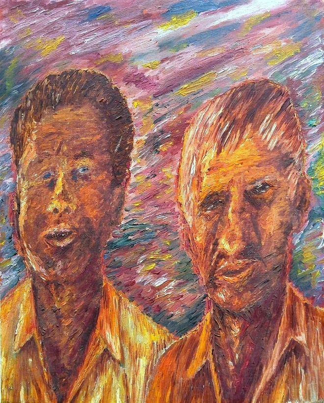 Unknown Unidentified: Two Men / Modern Contemporary European American S/Oil