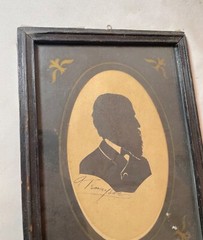 antique 1800’s ALFRED Lord TENNYSON man original silhouette portrait art