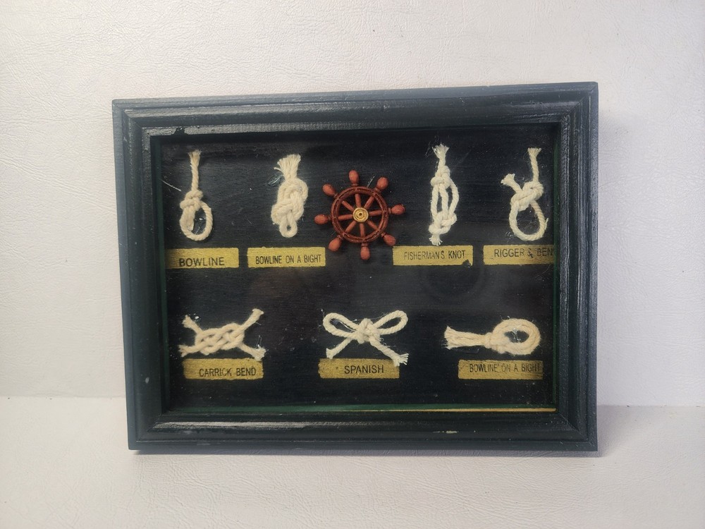 Nautical knot frame, nautical decoration, marine boat 8 In X 6 In