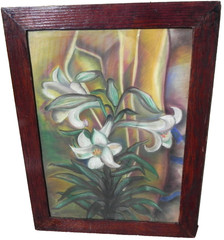 Laura Coombs Hills 1859-1952 pastel floral painting noted American Imprss artist
