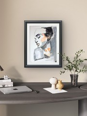 Fashion girl pose expressionist modern art painting 14X11 Gallery Paper original