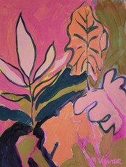 MONA VIVAR 12 x 9 Abstract Contemporary Floral Original Fine Art Painting