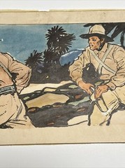 ANTIQUE ART DECO PAINTING ILLUSTRATION JOSEPH KRAEMER LISTED FAMOUS MEN & GUNS