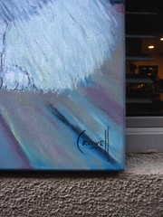 soft PET cat FLUFFLES oil painting 16×20 canvas original art signed CROWELL