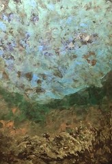 Abstract, Painting, Metallic ,BLUE,pink Gold,Brown,Green, OOAK,Striking Shimmer