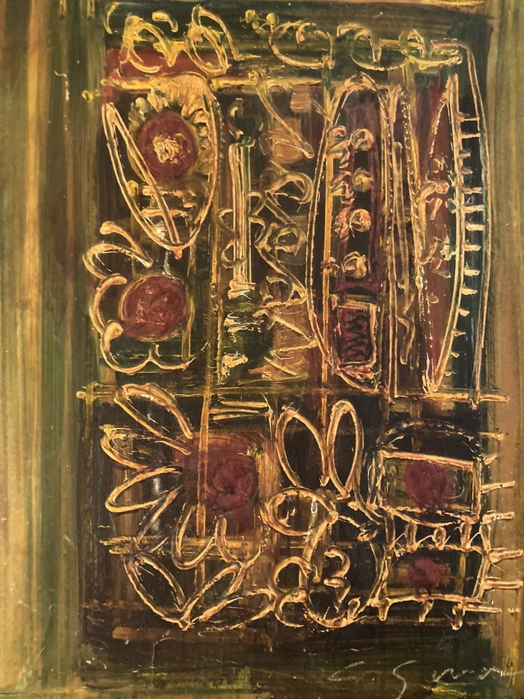 Beautiful Oil Painting On Abstract Panel To Identify Lyrical Abstraction 1970