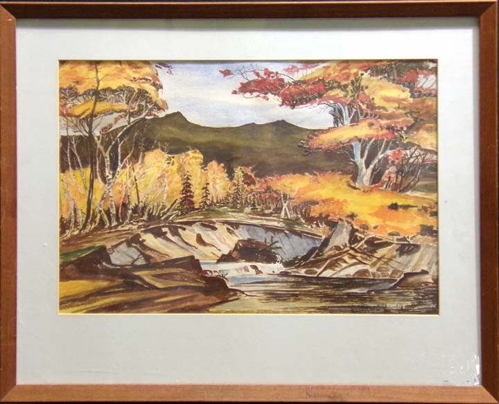 M.D Laslel Untitled Original Watercolor Landscape fall Hand Signed Make an Offer