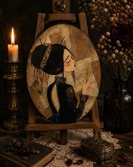 Lisa Rainwater Savill Whispers in the Shadows Gothic Woman Canvas Print