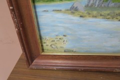 Vintage Oil on Board Painting 10 „x 12“ Landscape Dunes Framed Signed MacDonald