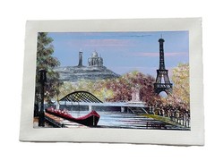 Paris Street Artist Original Oil Painting/Wall Art 10 1/2” X 7 1/2”
