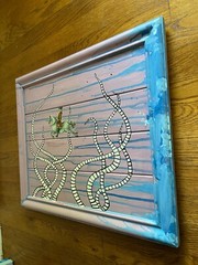 The Journey – Original Acrylic Painting Collage Mixed Media on Wood Cabinet Door