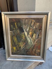 EARLY 1900’s MYSTERIOUS MODERNIST EXPRESSIONISM EUROPEAN RUSSIAN ? PAINTING