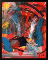 FINELLI ORIGINAL Abstract Painting High Art Modern Bold Color SIGNED COA G11C