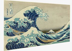 Vintage print art Japanese canvas Big Wave kanagawa Japan painting poster