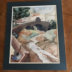 Charles DuBose (1908-1986) Signed Original Watercolor 1934 – Architectural Style