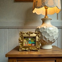 Beach House mini print of original painting • vintage ornate frame