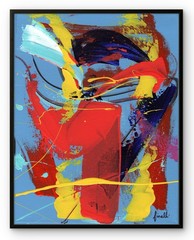 Bold Raw Colorful Urban Painting Contemporary Abstract Art Canvas 11×14 COA G19B