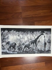 AUTHENTIC African Elephant Painting (NOT a Print) Original African Art UNFRAMED
