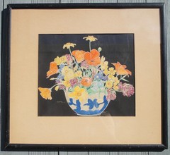 RARE BERKELEY CALIFORNIA ARTS & CRAFTS PERIOD WATERCOLOR BY HENRY S. SWASEY