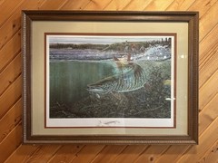 Old Vintage print hand sketched Muskie Scott Zoellick signed and numbered