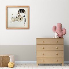 Original Chinese Ink Painting Butterfly Snail Nature Framed Asian Wall Art