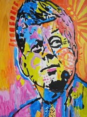 Expressionism/Abstract President JFK 12×16 Hand Made one of a kind Art Painting