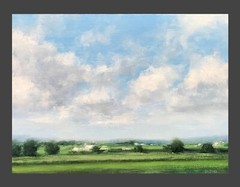 Original, Landscape, Painting, Countryside, summer, farms, 6″x8″, Unframed