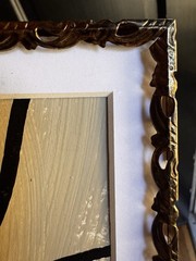 5×7 Ornate VTG gold frame featuring an Asian-inspired abstract Acrylic Painting