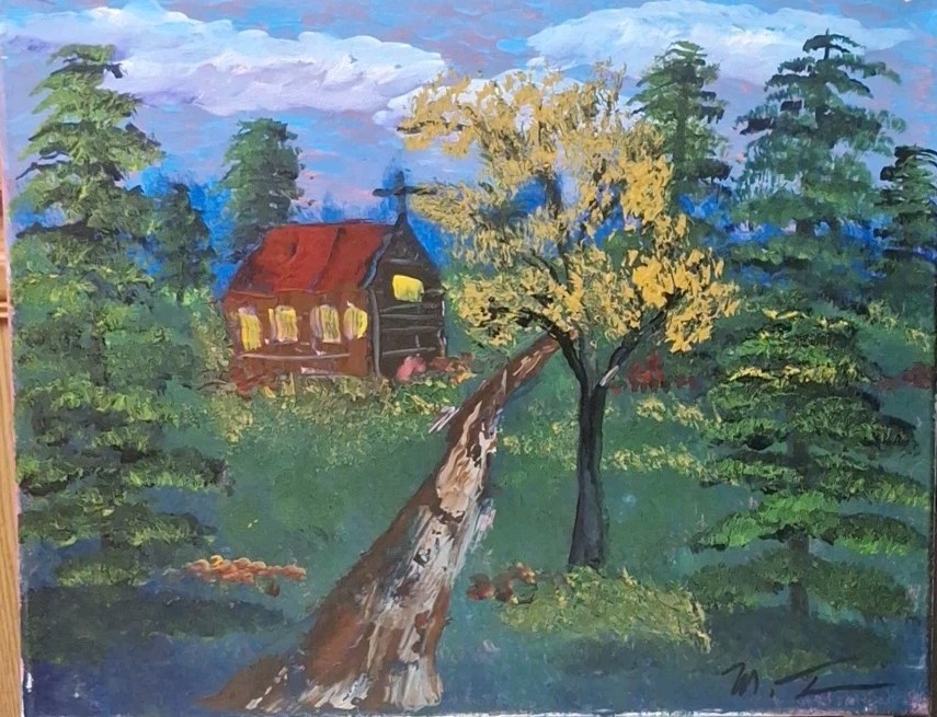Little Church, Acrylic Painting – 16×20 Hand Painted Artwork on Canvas