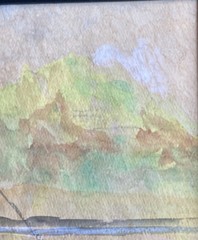 RARE Vintage Original Watercolor Painting Artist Signed Boat In Harbor Bay Lake