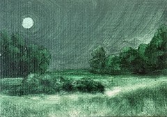 ACEO Original Oil Painting Landscape ATC Art Card Nature Abstract by Emmer Plaxe