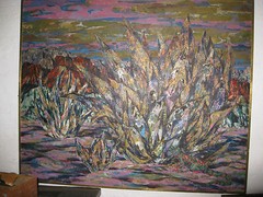 Signed 40″ x 50″ Oil Painting Harry Sternberg The Lizard 1940s