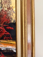 Large Morris Katz Original Oil Painting Palette Knife Landscape Framed 44×32