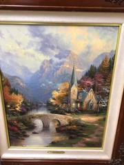 Thomas Kinkade The Mountain Chapel, Chapels Of Nature 1 Painting