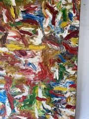 Original Oil Painting Heavy Textured 28×22” Unsigned Barbara J Koivisto SoHo NYC