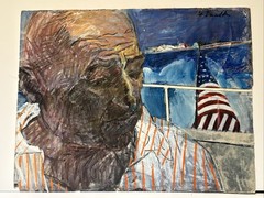 MID CENTURY PAINTING EXPRESSIONIST MODERNIST PORTRAIT MORTON DIAMONDSTEIN FAMOUS