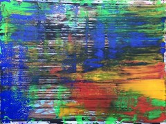 Abstract original painting By MBollen Red, Black, Green, Cobalt Blue Modern