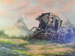 Cecil R Young Jr. Stagecoach Original Oil Painting Art MUST READ DESCRIPTION