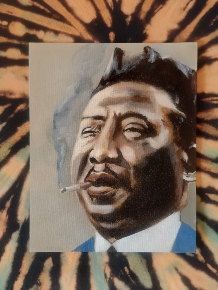 Muddy Waters Painting-A-Day Original 1/1 Art 8 X 10″ Chicago Blues
